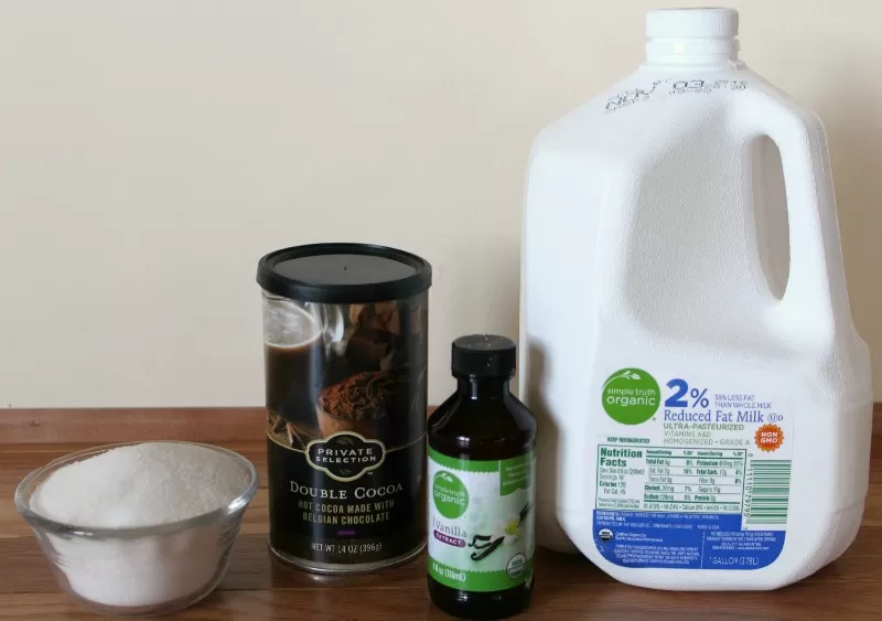 Ingredients for Starbucks Hot Chocolate Recipe