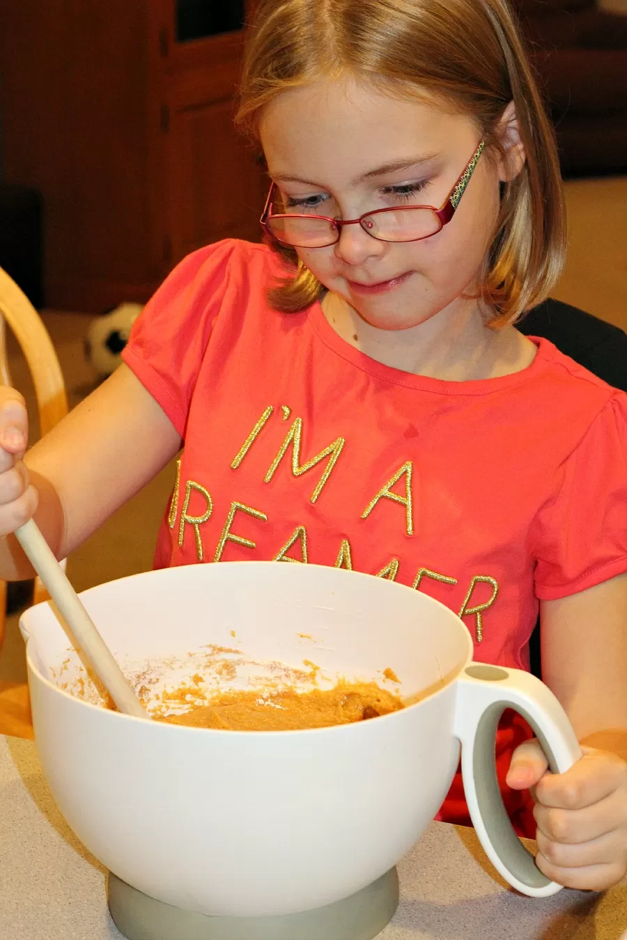 Kids Helping Make Pumpkin Spice Bread