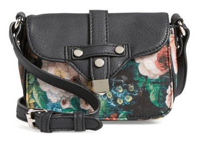 Dolce Girl Floral Print Faux Leather Crossbody Bag