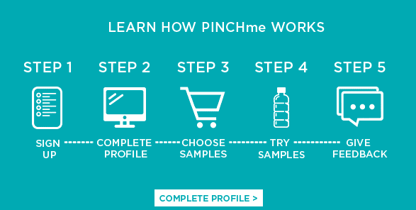 PINCHme Steps to Sign up for Free Samples