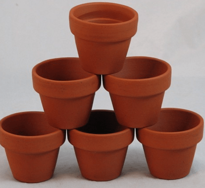 Mini clay pots