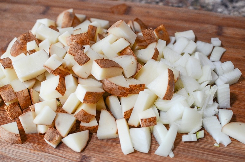 Potatoes & Onions for Slow Cooker Ham Soup