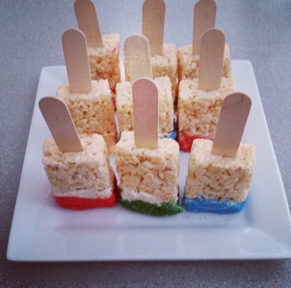 Rice Krispies Paintbrushes for Art Party