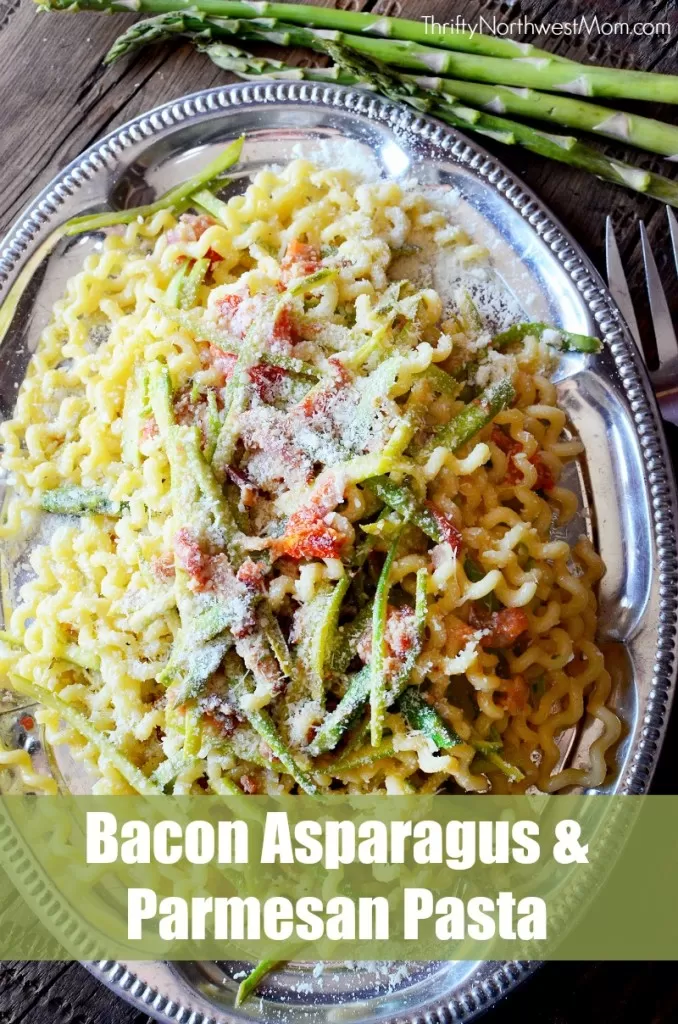 Try this Bacon Asparagus and Parmesan pasta as a lighter pasta dish, perfect for spring & summer. It's a great way to include fresh veggies into a delicious recipe that is sure to be a hit!
