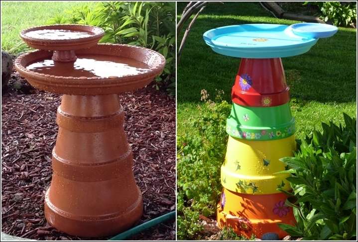 Clay Pot bird bath