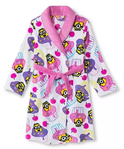 Minions Girls' Robe - White