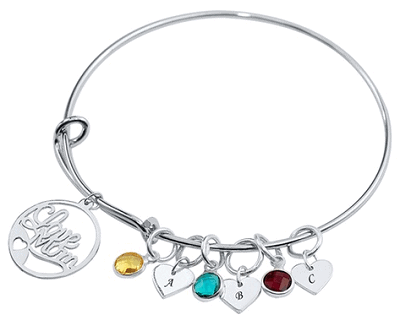 Mother's Bangle with Birthstones