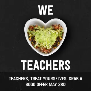 Chipotle Teacher Appreciation Deal – Buy One Get One Free Offer on May 8th (Tomorrow)