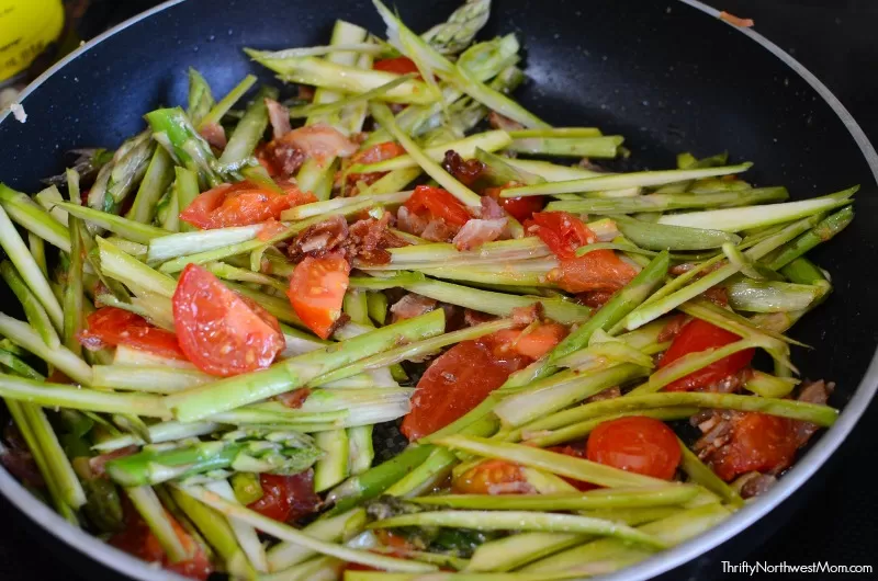 Veggies for Bacon Asparagus Tomato Pasta