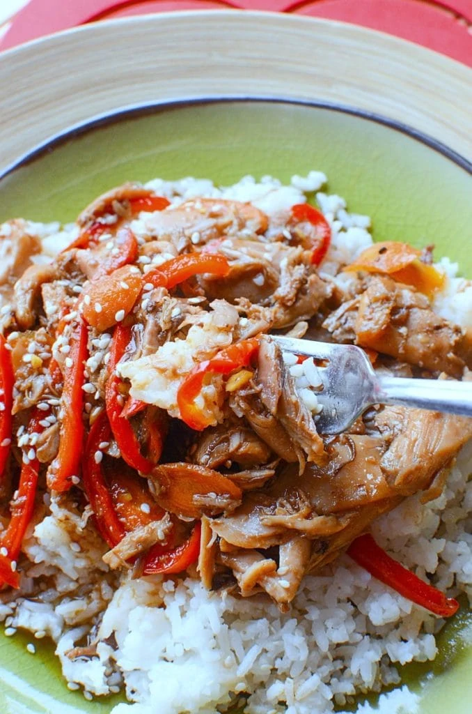 Honey Garlic Chicken with Ginger in the Crockpot