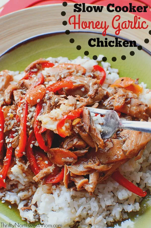 This Slow Cooker Honey Garlic Chicken with Ginger is sure to please at dinnertime. 