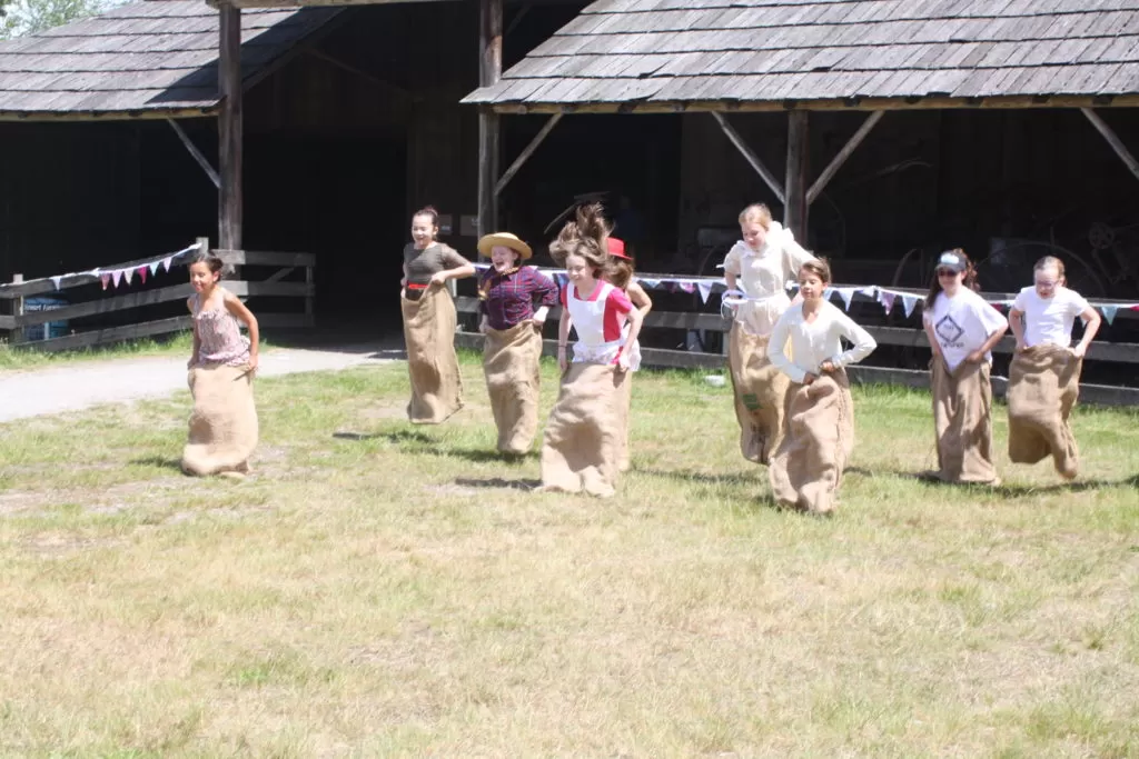 Potato Sack Races at the historic Stewart Farm