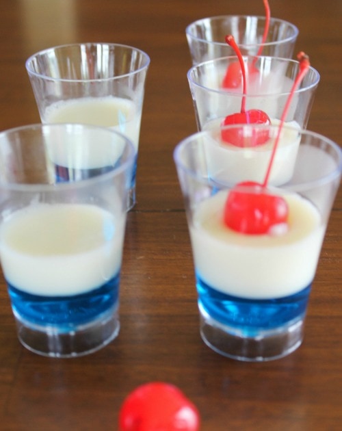 Patriotic Red White Blue Jell-O Cups instructions