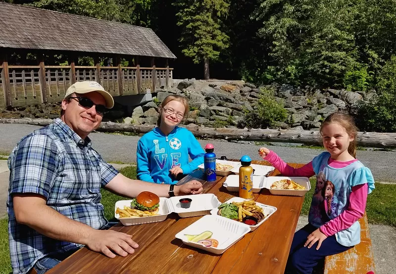 Picnic by the Fitzsimmons Creek in Whistler