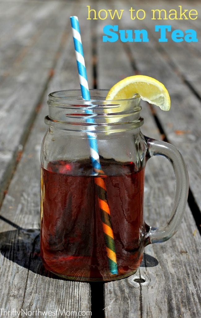 Try Sun Tea as a simple and frugal drink for the summertime! A fraction of the cost of iced tea which is perfect if you are serving a crowd for a picnic. 