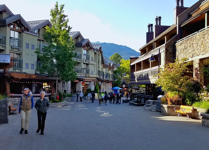 Whistler Village - a pedestrian friendly town with lots of shops, restaurants & well kept