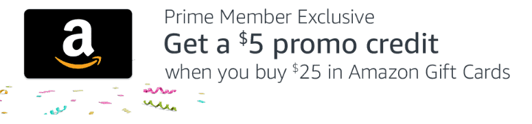 Free $5 credit with Amazon $25 Gift Card purchase