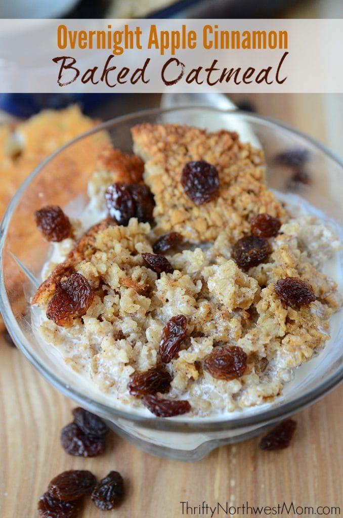 Overnight Apple Cinnamon Baked Oatmeal – Perfect Make Ahead Breakfast!