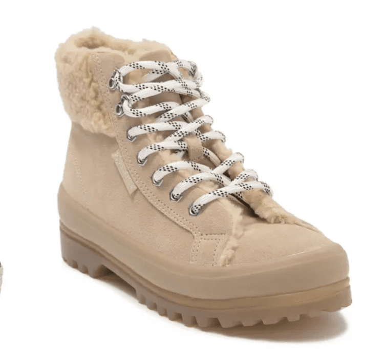 Faux shearling boots