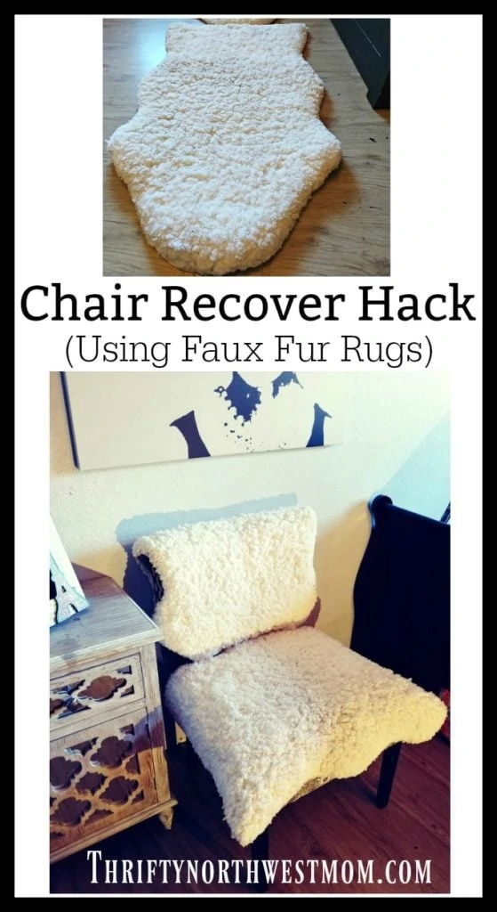 How To Recover a Chair Using Faux Fur Rugs (Hack)!