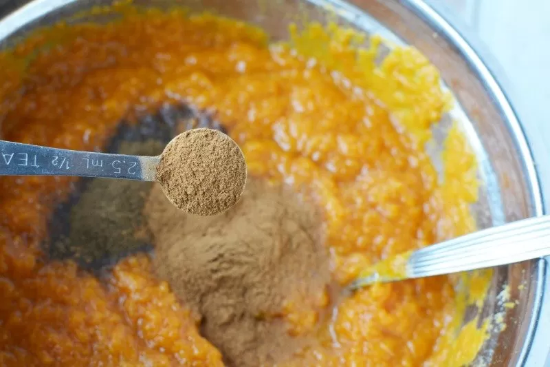 Adding spices to Pumpkin Surprise