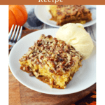 This kid-friendly fall dessert is so fast & easy to bake and a great alternative to pumpkin pie for Thanksgiving or fall parties!