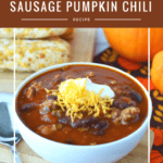 This Slow Cooker Sausage Pumpkin Chili is a delicious fall comfort food
