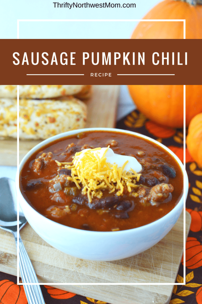 Slow Cooker Sausage & Pumpkin Chili is a Fall Comfort Food Recipe