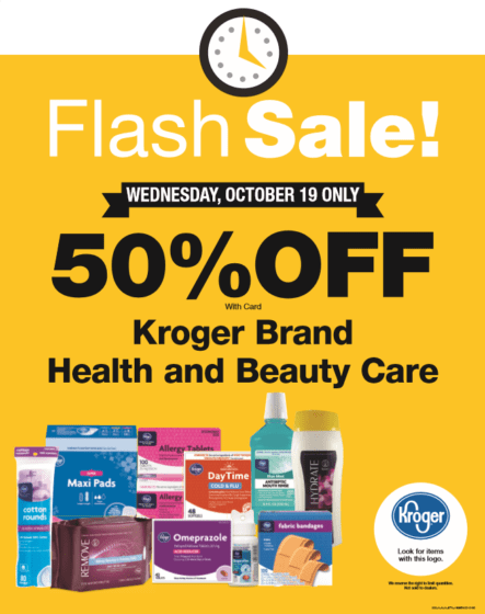 50% off Kroger Brand Health and Beauty Items