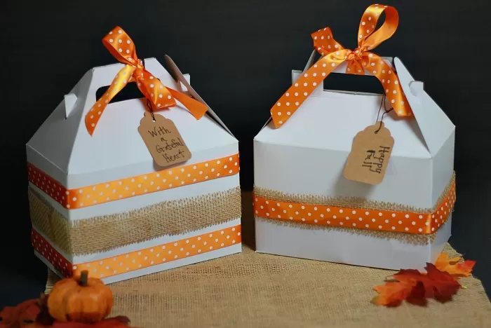 Mason Jar Pies Delivered in White Gable Boxes