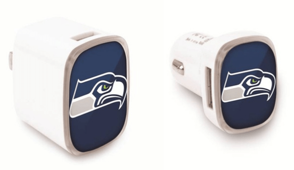 NFL Seahawks Dual USB Home and Car Charger (2-Pack) $9.99!