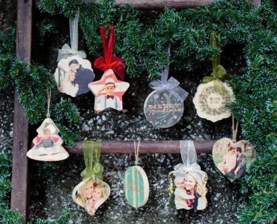 Photo Barn Wooden Photo Ornaments for $9 shipped
