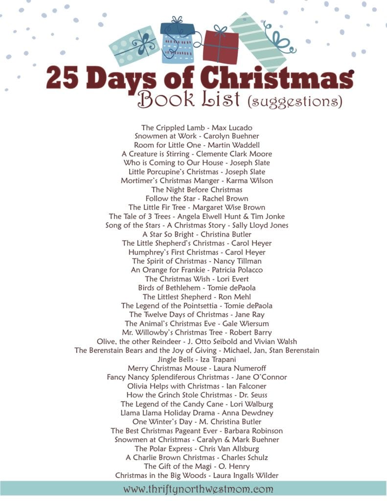 25 Days of Christmas Book List