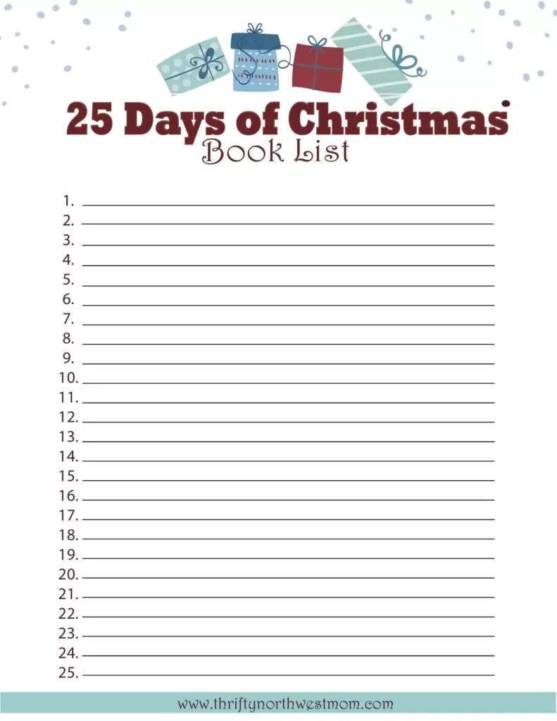 Personalized Christmas Blank Book List