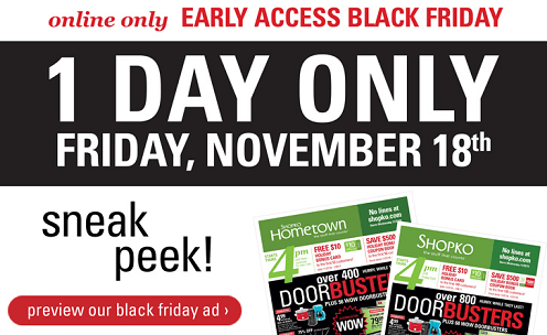 Shopko Online Only Early Access Black Friday Deals