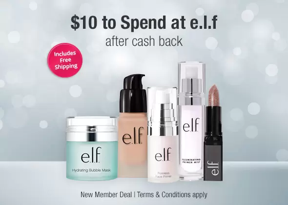 TopCashback Deal: FREE $10 To Spend At e.l.f. After Cashback And Free Shipping