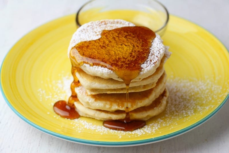 Eggnog Pancakes with Syrup
