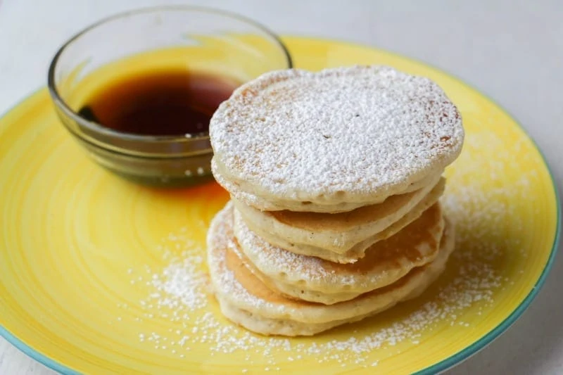 Eggnog Pancakes with Syrup