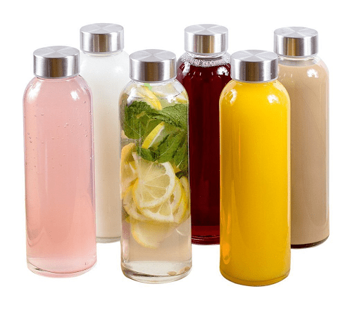 Glass Water Bottle 6 Pack