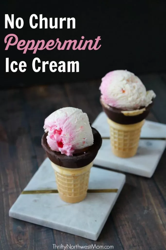 No Churn Peppermint Ice Cream Recipe is perfect for a Christmas treat for parties or with your family.