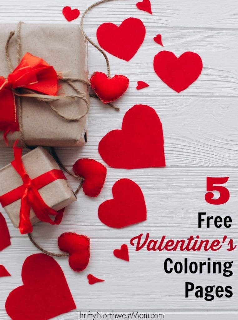 Use these 5 Free Valentines Coloring Pages for school parties, homeschool activities & transition activities for teachers.