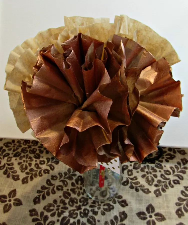 handmade paper flowers using coffee filters
