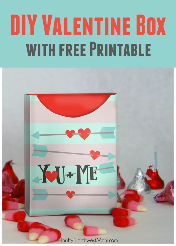 This DIY Valentine Box with Free Printable will take just minutes to assemble for a frugal gift filled with candies or goodies.