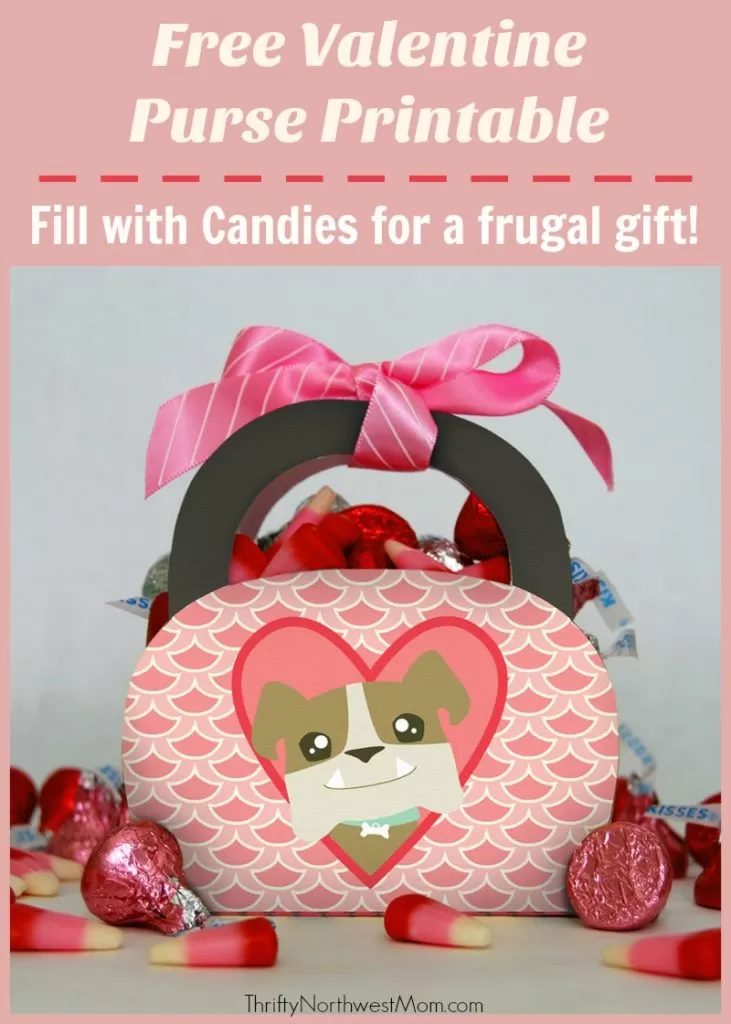 Print off this Free Valentine Purse Printable and fill with candies, stickers and more for a frugal gift idea for Valentine's Day