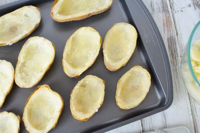 Baked Potato Skins Recipe cheese and bacon