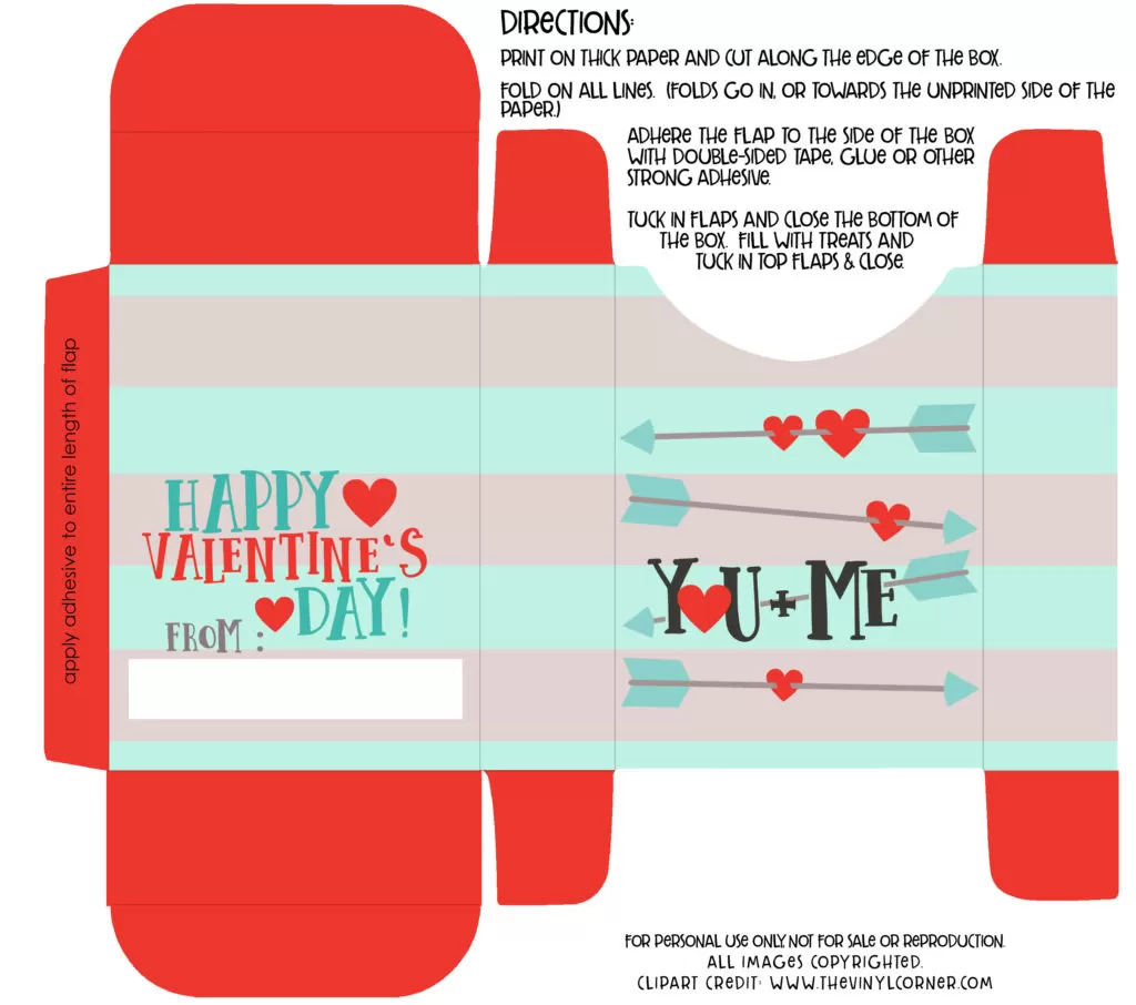 free printable to make valentines day box