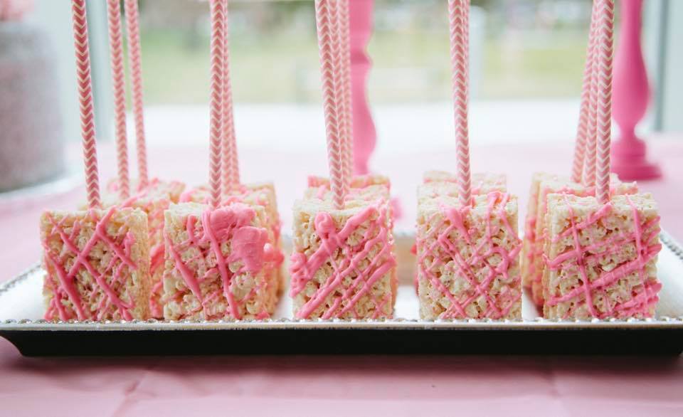 Pink Rice Krispy Treat Pops