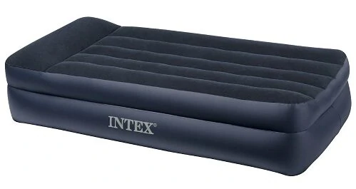 Intex Pillow Rest Raised Airbed with Built-in Pillow and Electric Pump, Twin