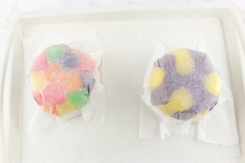 Process of Making Candy Discs into Easter Candy Bowls