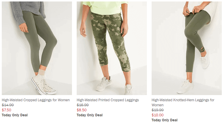 womens leggings on sale at Old Navy
